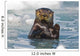 A Sea Otter Swimming Amongst Sea Ice In Harriman Fjord Wall Mural