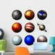 Realistic Solar System Planets Wall Decal Sticker Set