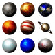 Realistic Solar System Planets Wall Decal Sticker Set
