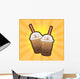Bubble Tea With Boba Straw and Cup Wall Mural