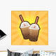 Bubble Tea With Boba Straw and Cup Wall Mural