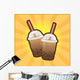 Bubble Tea With Boba Straw and Cup Wall Mural