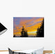 Sunset Clouds Blaze Orange Over Iliamna Volcano As Seen From The Hills Wall Mural