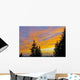 Sunset Clouds Blaze Orange Over Iliamna Volcano As Seen From The Hills Wall Mural