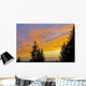 Sunset Clouds Blaze Orange Over Iliamna Volcano As Seen From The Hills Wall Mural