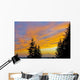 Sunset Clouds Blaze Orange Over Iliamna Volcano As Seen From The Hills Wall Mural
