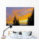 Sunset Clouds Blaze Orange Over Iliamna Volcano As Seen From The Hills Wall Mural