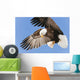 Bald Eagle In Flight With Talons Holding Fish Bait In Eagle River Wall Mural