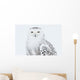 Snowy Owl Standing On Snow, Saint-Barthelemy, Quebec, Canada, Winter Wall Mural
