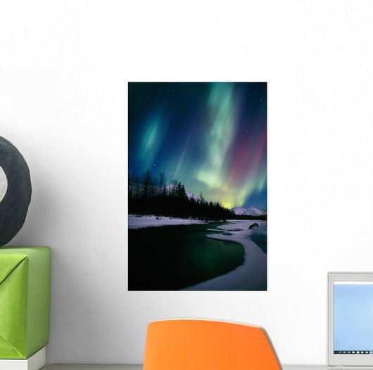 Northern Lights Over Portage River Valley Sc Alaska Wall Mural