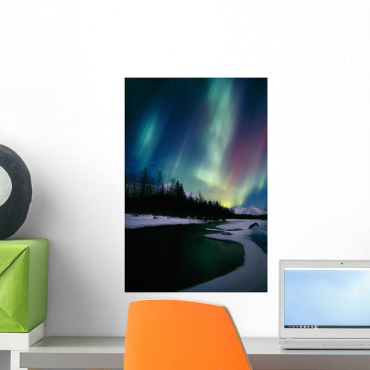 Northern Lights Over Portage River Valley Sc Alaska Wall Mural