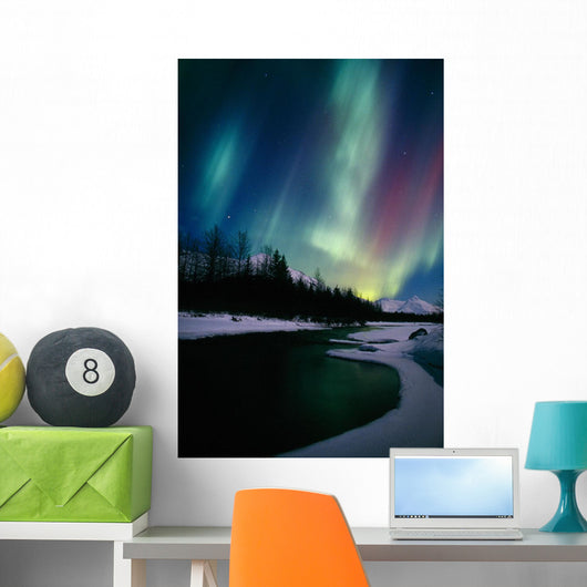 Northern Lights Over Portage River Valley Sc Alaska Wall Mural