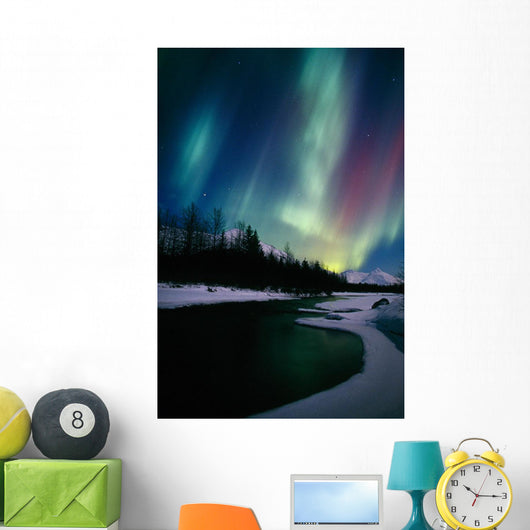Northern Lights Over Portage River Valley Sc Alaska Wall Mural