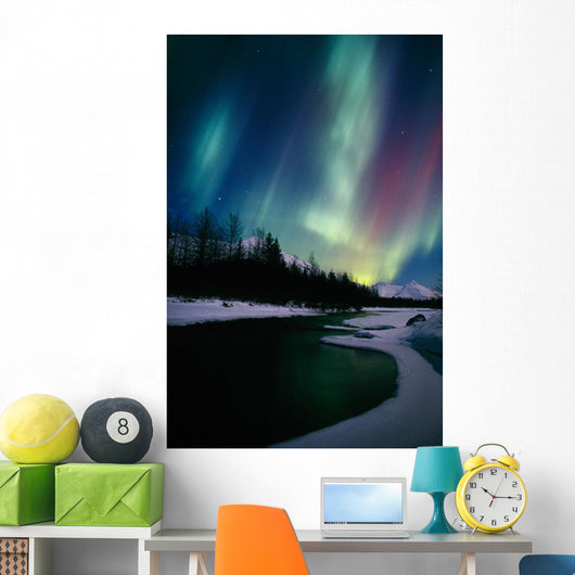 Northern Lights Over Portage River Valley Sc Alaska Wall Mural