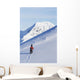 Backcountry Snowboarder Hiking Through The Snow Wall Mural
