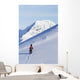 Backcountry Snowboarder Hiking Through The Snow Wall Mural