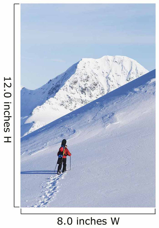 Backcountry Snowboarder Hiking Through The Snow Wall Mural