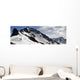 A Backcountry Snowboarder And Skier Hike Wall Mural