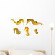 Yellow Seahorses Wall Decal Sticker Set