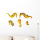 Yellow Seahorses Wall Decal Sticker Set