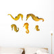 Yellow Seahorses Wall Decal Sticker Set