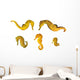 Yellow Seahorses Wall Decal Sticker Set