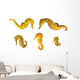 Yellow Seahorses Wall Decal Sticker Set