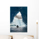 Sea Kayaker Paddles Through An Ice Cave Amongst Giant Icebergs Wall Mural