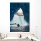 Sea Kayaker Paddles Through An Ice Cave Amongst Giant Icebergs Wall Mural