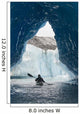 Sea Kayaker Paddles Through An Ice Cave Amongst Giant Icebergs Wall Mural