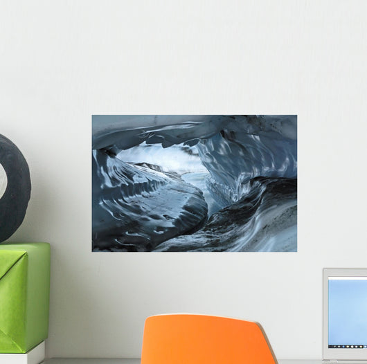A Water Channel Cuts A Tunnel Through The Ice Of The Matanuska Glacier Wall Mural