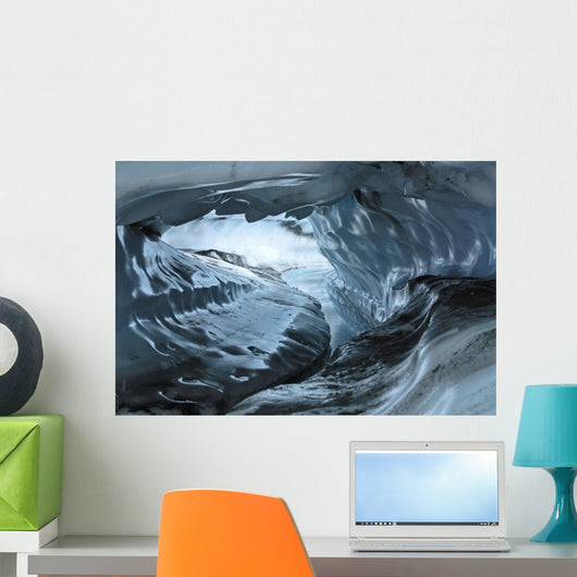 A Water Channel Cuts A Tunnel Through The Ice Of The Matanuska Glacier Wall Mural