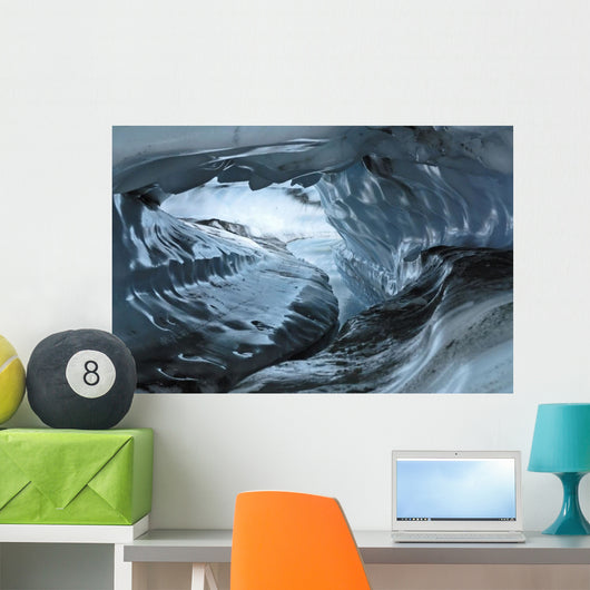 A Water Channel Cuts A Tunnel Through The Ice Of The Matanuska Glacier Wall Mural