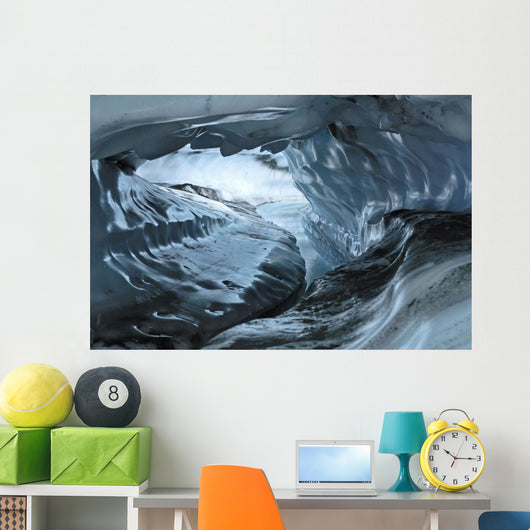 A Water Channel Cuts A Tunnel Through The Ice Of The Matanuska Glacier Wall Mural