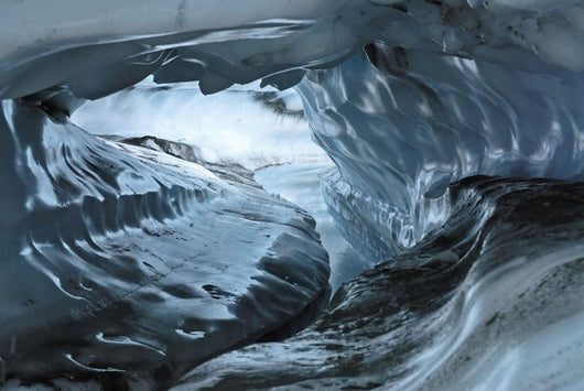 A Water Channel Cuts A Tunnel Through The Ice Of The Matanuska Glacier Wall Mural