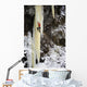 Woman Ice Climber Ascends A Large Icefall In Southcentral Alaska Wall Mural