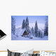 Scenic Winter View Of An A-Frame Home With The Chugach Mountains Wall Mural