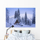Scenic Winter View Of An A-Frame Home With The Chugach Mountains Wall Mural