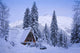 Scenic Winter View Of An A-Frame Home With The Chugach Mountains Wall Mural