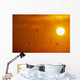 Swans Flying At Sunset Composite Wall Mural