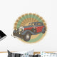 Vintage Avto Engraved Style Background Wall Decal