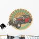 Vintage Avto Engraved Style Background Wall Decal