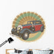 Vintage Avto Engraved Style Background Wall Decal
