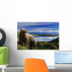 Composite Grizzly Stands In Front Of Lake With Mt Mckinley Wall Mural