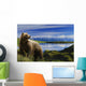 Composite Grizzly Stands In Front Of Lake With Mt Mckinley Wall Mural