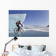 Woman Fat Tire Mountain Biking On Ice At The Knik Glacier Wall Mural