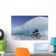 Man Fat Tire Mountain Biking On Ice At The Knik Glacier Wall Mural