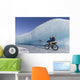 Man Fat Tire Mountain Biking On Ice At The Knik Glacier Wall Mural