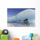 Man Fat Tire Mountain Biking On Ice At The Knik Glacier Wall Mural