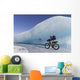 Man Fat Tire Mountain Biking On Ice At The Knik Glacier Wall Mural